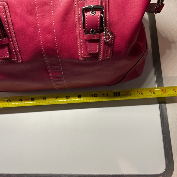 Coach Fuchsia Pink Leather Satchel Large Shoulder Crossbody...